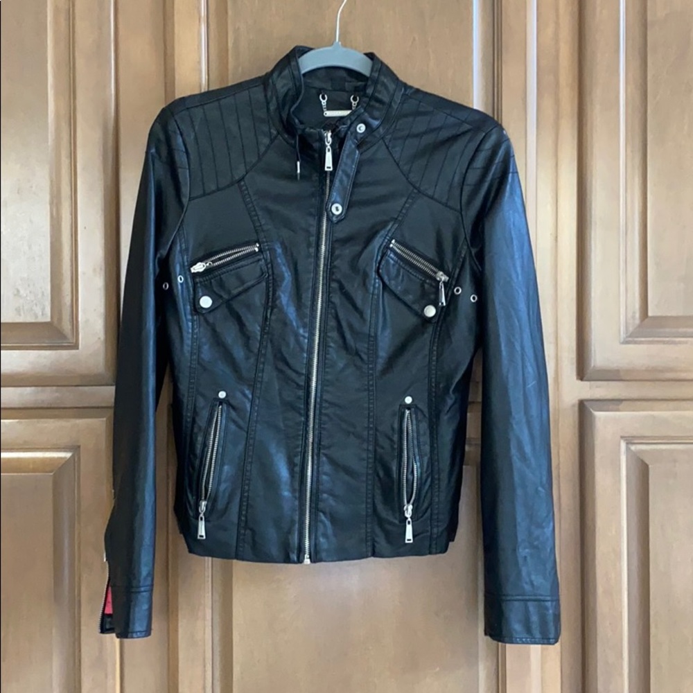 Kohls Junior (Pleather) Black Jacket | Size M